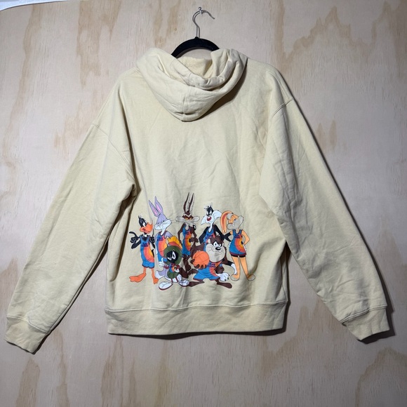 Space Jam A New Legacy Tune Squad Hoodie Men’s M Beige Warner Bros Looney Tunes - Picture 7 of 9
